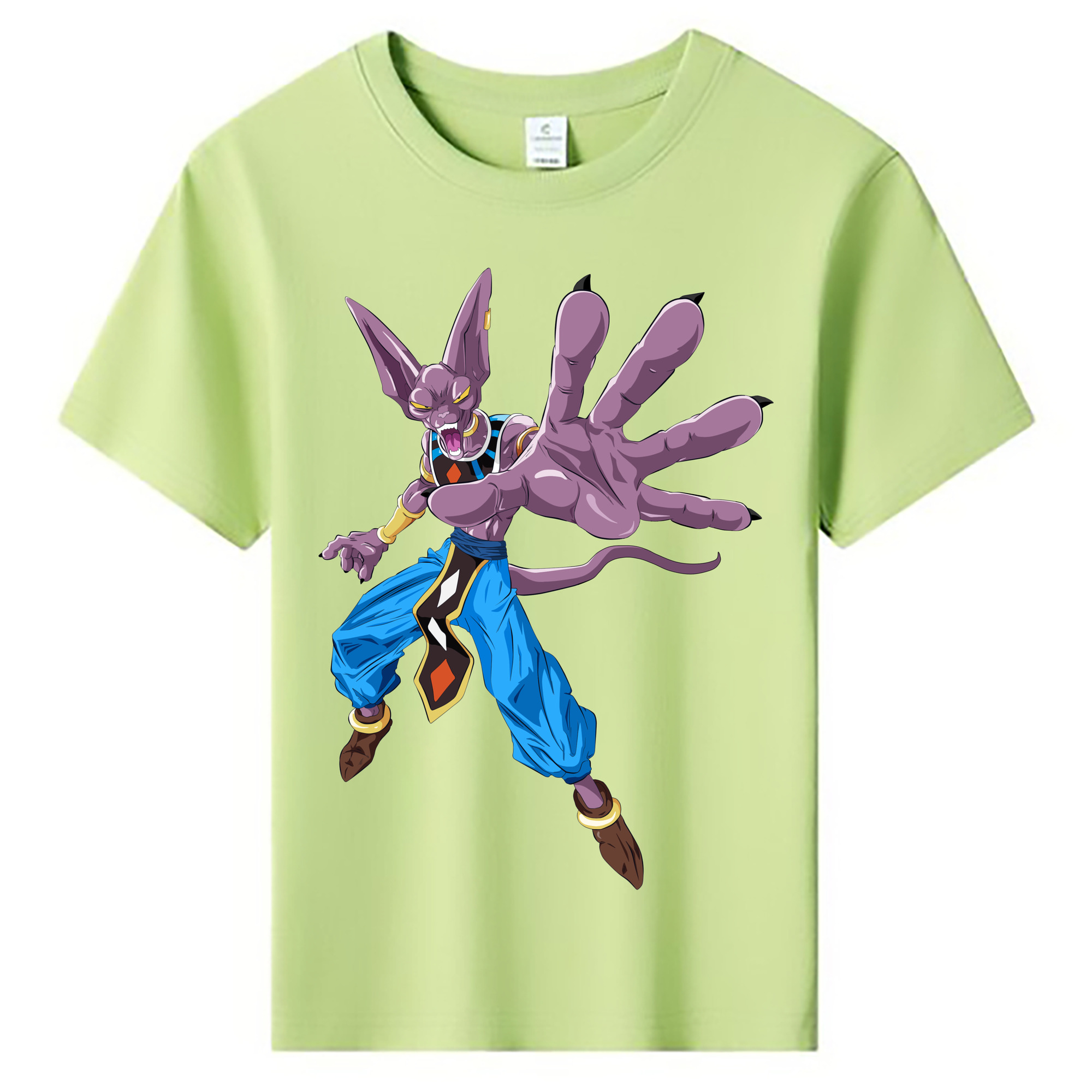 （画像用） ドラゴンボール ビルス 破壊神ビルス DRAGON BALL Beerus Birusu 綿100％キッズTシャツ（フロントプリント）